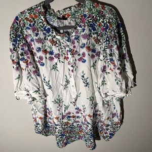 Talbots 3x Floral whimsical fairy Print Women's Top - Multicolor